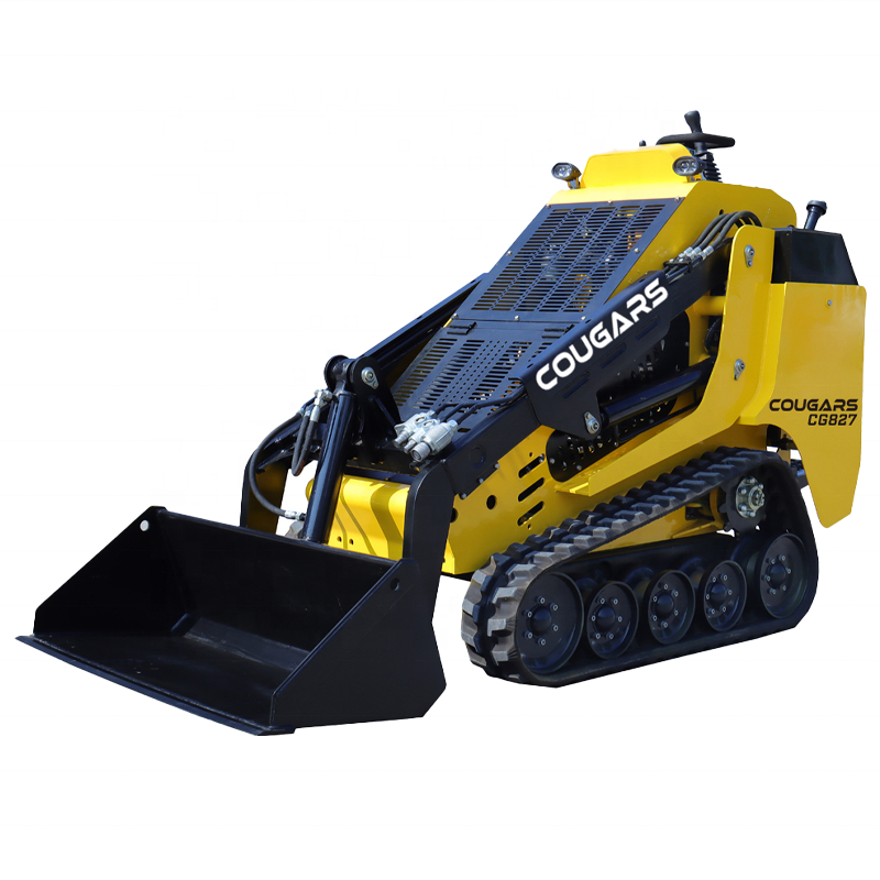 Cougars CG827 Crawler Diesel Mini Skid Steer Front Loader With Grapple And Bucket Attachments Used Condition