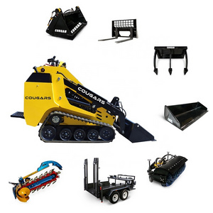 Mini skid steer diesel loader with bucket auto leveling EPA certified Yanmar Kubota Perkins engine joystick control on promotion