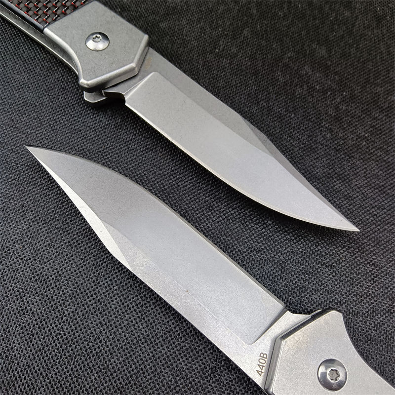 Outdoor G10 Carbon fiber Handle Pocket Knife D2 Blade Tactical EDC Camping Hunting Folding Knives