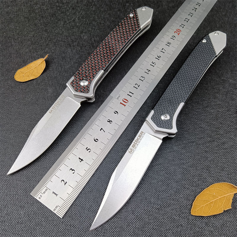 Outdoor G10 Carbon fiber Handle Pocket Knife D2 Blade Tactical EDC Camping Hunting Folding Knives