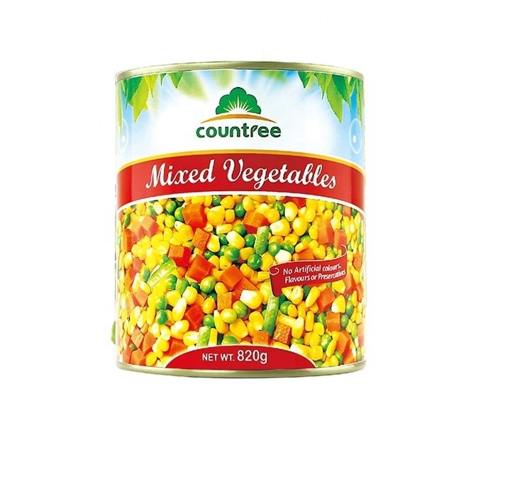 New Crop Fresh Cheap Canned Mixed Vegetables Food with Carrot and Green Peas