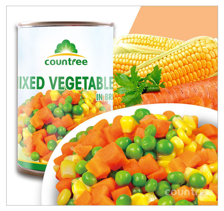 New Crop Fresh Cheap Canned Mixed Vegetables Food with Carrot and Green Peas