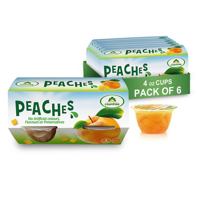 Canned Food 4oz Peach dice in light syrup in Fruit Cup