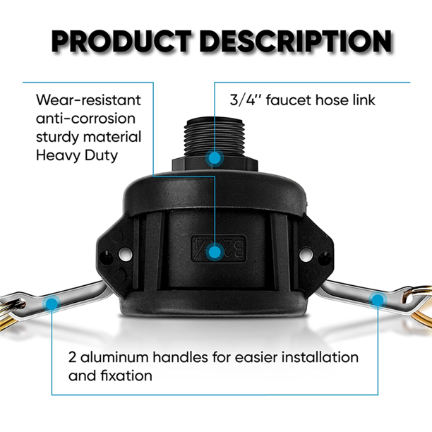 CT IBC Coupling cam lock coupling for 275 330 Gallon Tote Tank 2 Inch Cam Lock Fittings 3/4 Inch Male Garden Thread IBC Adapter