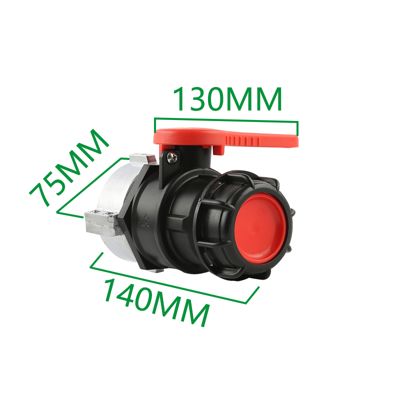 CT Coupling  IBC  Safety Tote Water Drain Tank  Adapter Ball Valve With Coarse Thread Manufacture PP Material DN 50 X 75 MM