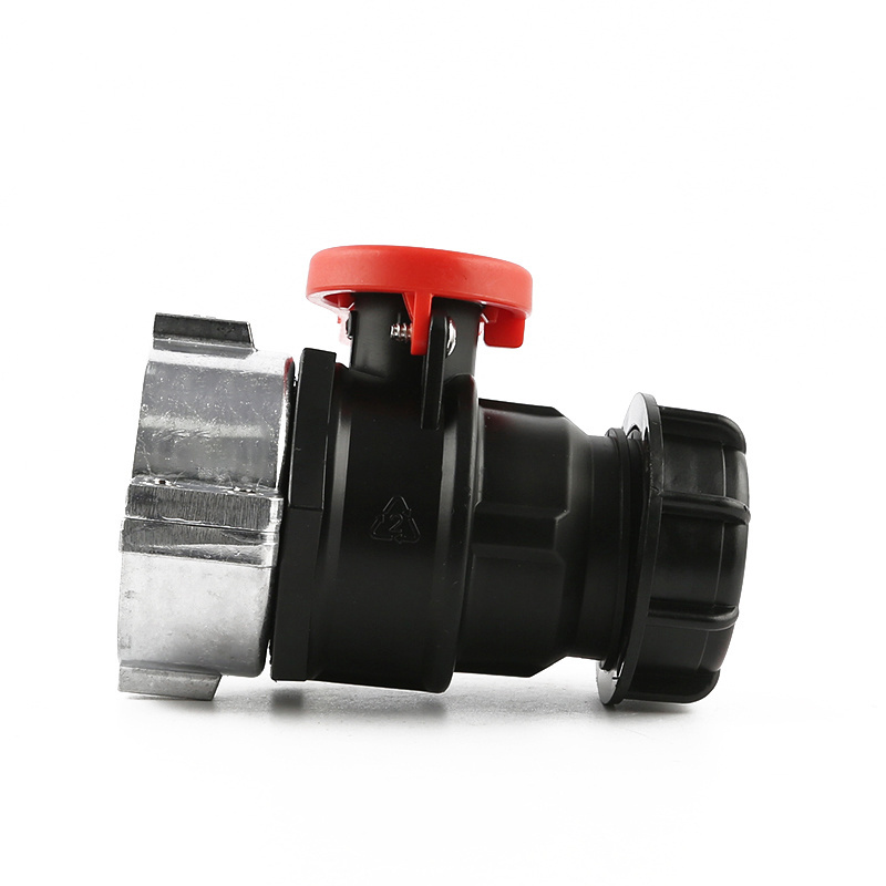 CT Coupling  IBC  Safety Tote Water Drain Tank  Adapter Ball Valve With Coarse Thread Manufacture PP Material DN 50 X 75 MM