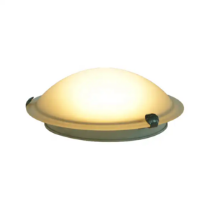 Modern Soft Warm White Light Metal Base Glass Cover Round Shape Led Semi Flush Mount Surface Mounted Ceiling Lights