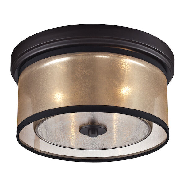 Hotel Home Indoor Modern Surface Mounted Mercury Glass Cover Oil Rubbed Bronze Switch Control Ceiling Lamp In Living Room