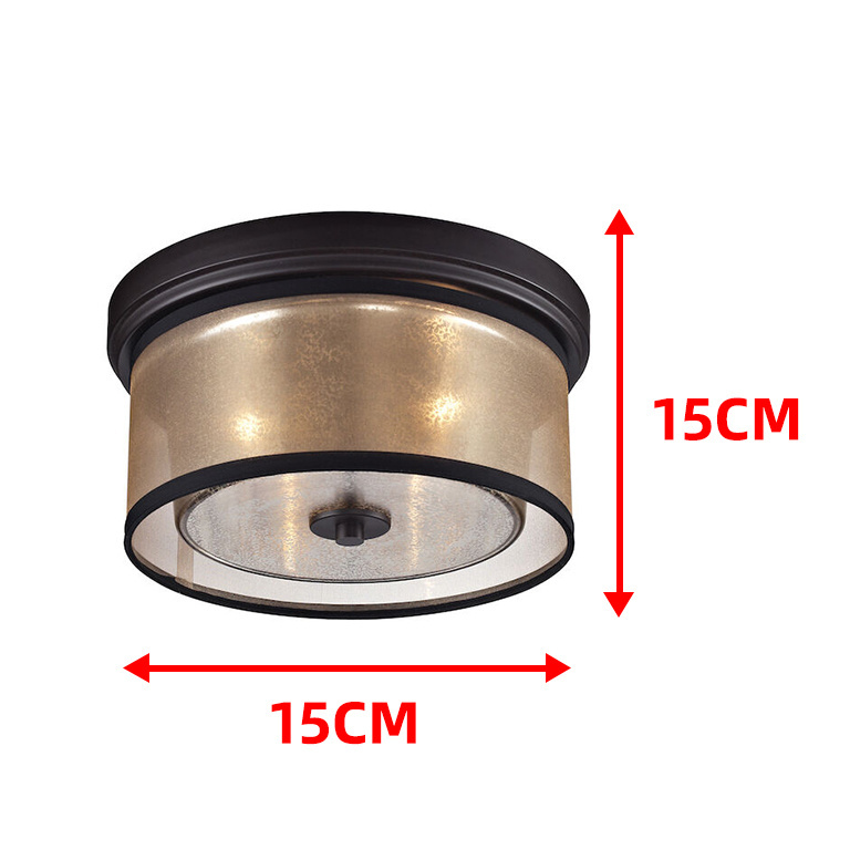 Hotel Home Indoor Modern Surface Mounted Mercury Glass Cover Oil Rubbed Bronze Switch Control Ceiling Lamp In Living Room