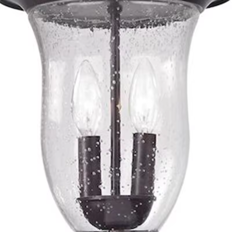 Balcony Garden Creative Retro Design Waterproof Clear Glass Matte Black Framed Vintage Hanging Pendant led ceiling light