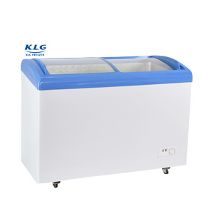 Ice cream display freezer mini DC 12v solar deep freezer used glass door freezer