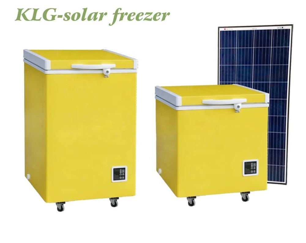 12v/24v Mini solar freezer 100L solar deep chest freezer horizontal deep freezer fridge