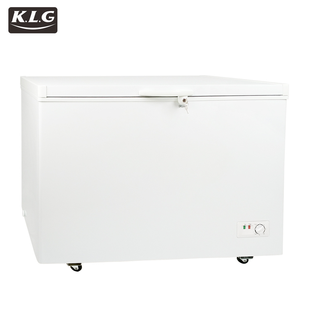 BD-308 top open single door mini chiller solid door horizontal freezer solar deep freezer