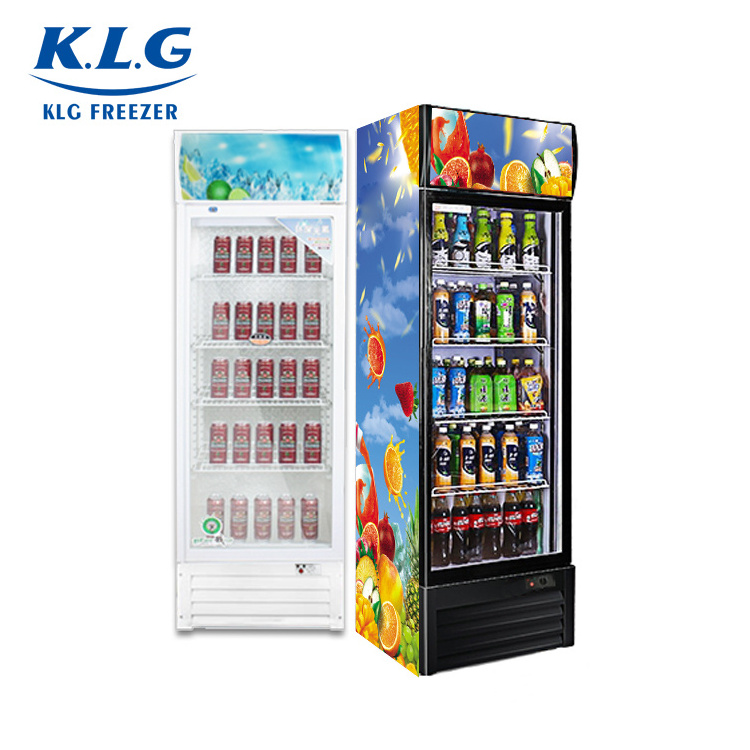 cold supermarket refrigerators single  door mini aluminum glass display vertical showcase