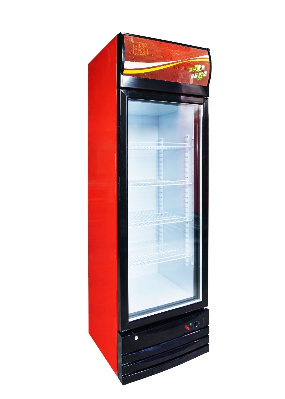 cold supermarket refrigerators single  door mini aluminum glass display vertical showcase