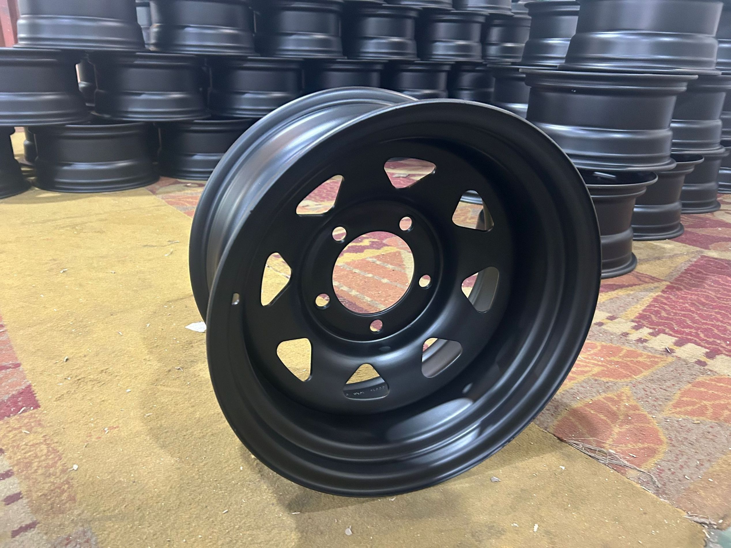 Custom 5 holes 8 Air holes 16x8 PCD 5x150 CB 113 color black welding steel trailer car wheels for replace refitting retrofit