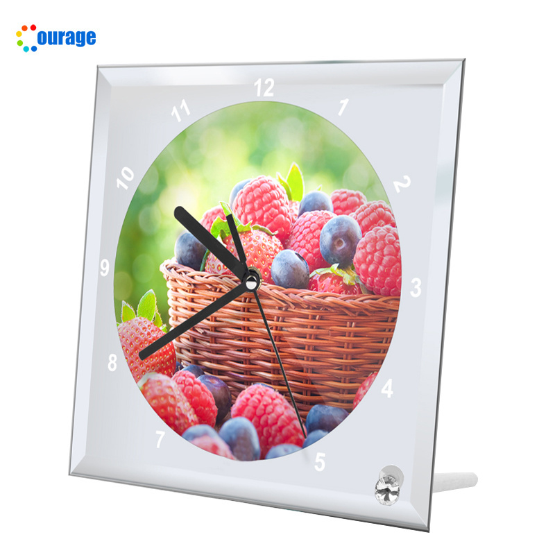 20*20cm High quality digital picture sublimation glass clock photo frame BL-14