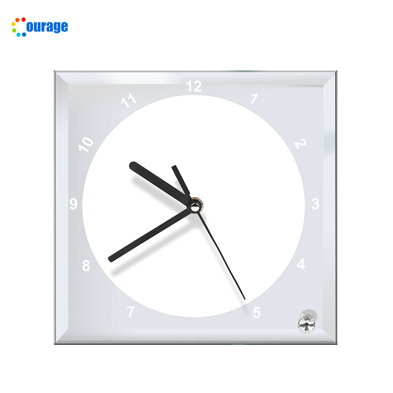 20*20cm High quality digital picture sublimation glass clock photo frame BL-14