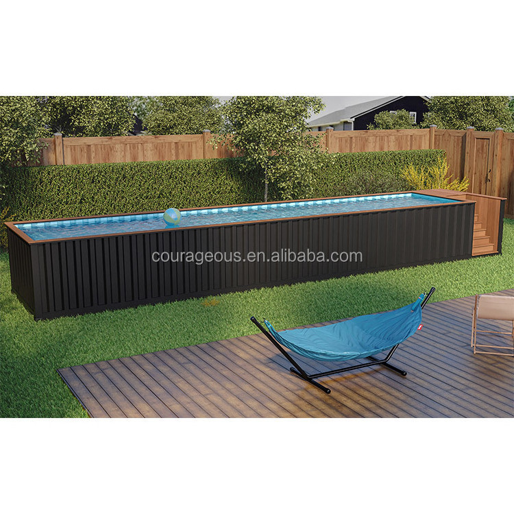 container swimming pool 20ft 40ft prefab houses with pool container pool