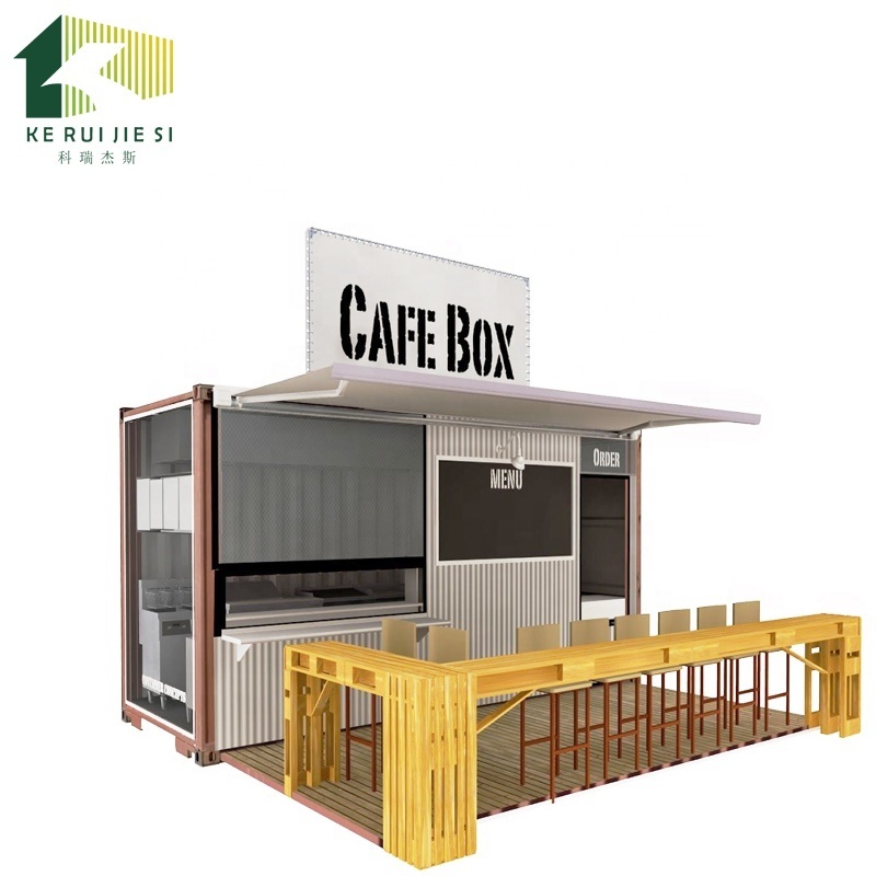 Cheap simple 20ft 40ft shipping container coffee shop, Outdoor fast food kiosk , Restaurant, mobile kitchen