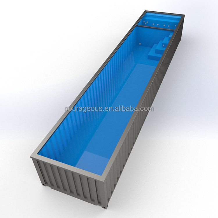 prefab container children's swimming pool 40 container pool glass container pool