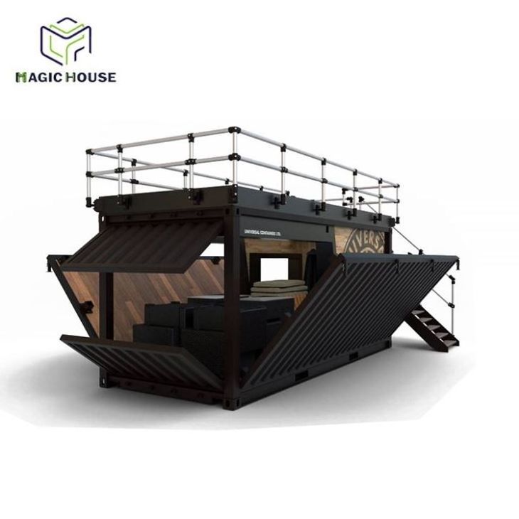 Portable Full Made Tiny Foldable Expandable Prefabricated Bar Cafe Coffee Container Shops House With Equipments