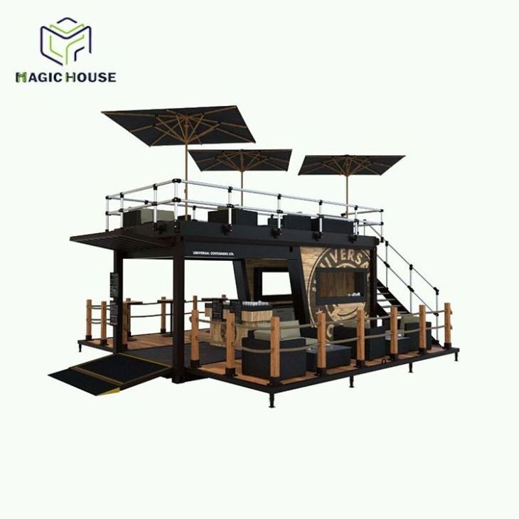 Portable Full Made Tiny Foldable Expandable Prefabricated Bar Cafe Coffee Container Shops House With Equipments