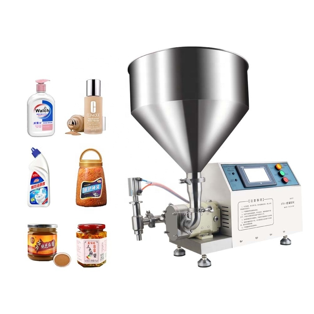 5-5000ml Semi-automatic Rotor Lobe Pump Ketchup Filler Tea Drink Jam Jar Lotion Cream Chili Sauce Tomato Paste Filling Machine