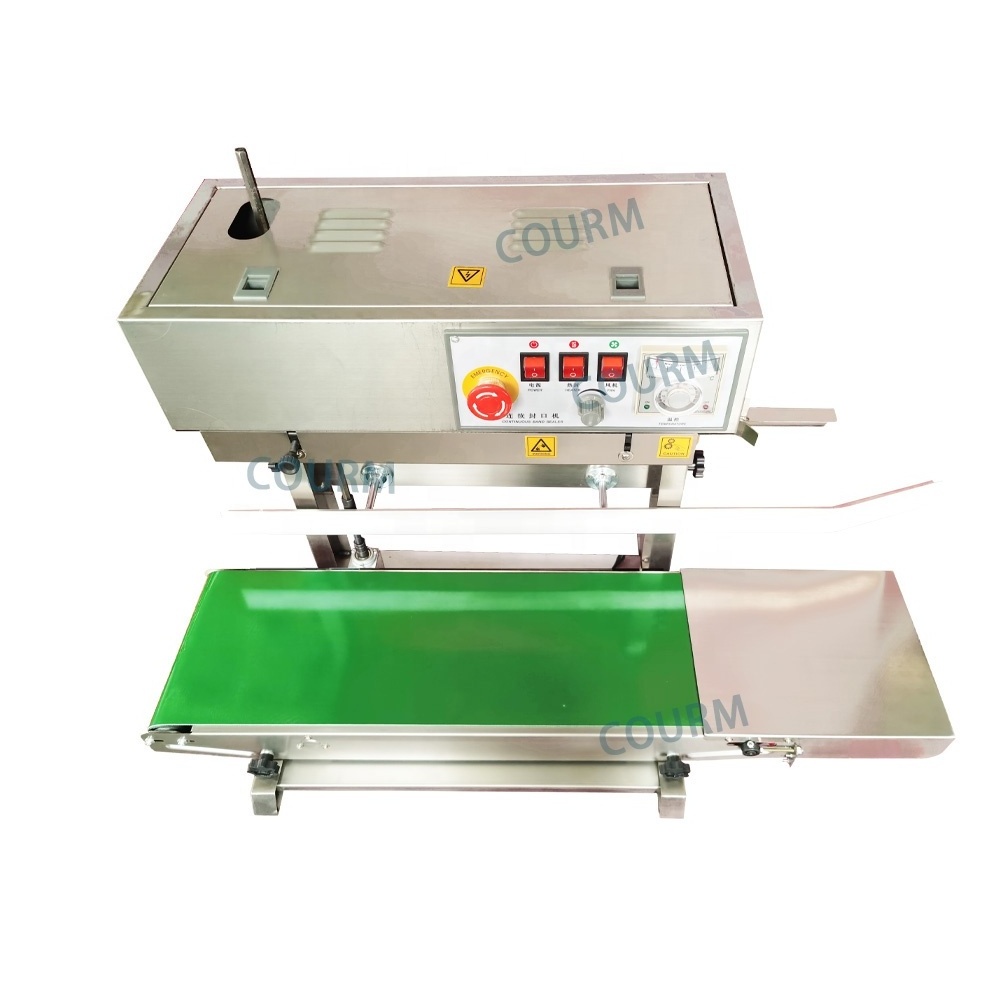 FR450 vertical automatic commercial rice bag vacuum plastic bag stainless steel continuous thermoplastic sealing machine