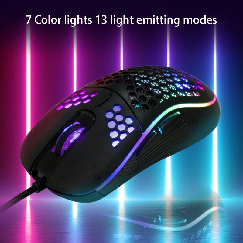 Wholesale Optical Wired Light weight Ergonomics RGB Wired Game Mouse 7200dpi Electronic Computer Glowing Gaming Mouse