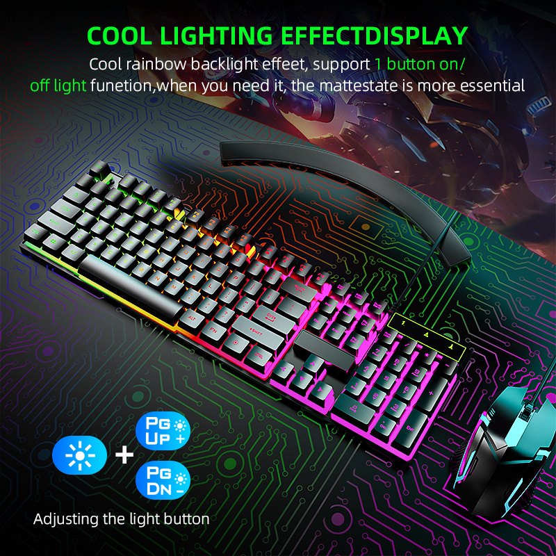 Hot Sale Gaming Keyboard Mouse Combo Backlit USB Wired Teclado y mouse de juego Gamer Gaming Keyboard and Mouse Combos