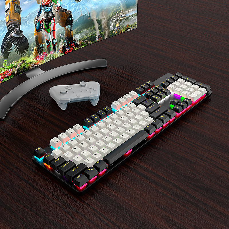 Rechargeable Wireless 104 Keys Red Switch Mechanical Keyboard Computer PC Laptop Gamer Backlit Gaming Mechanical Keyboards