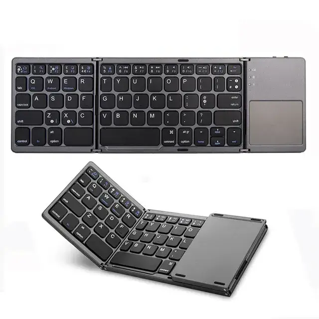 Hot Sale Slim Wireless Bluetooth Keyboard Ultra Thin Foldable Keyboard for Touchpad Tablet PC Portable Mini Folding Keyboard