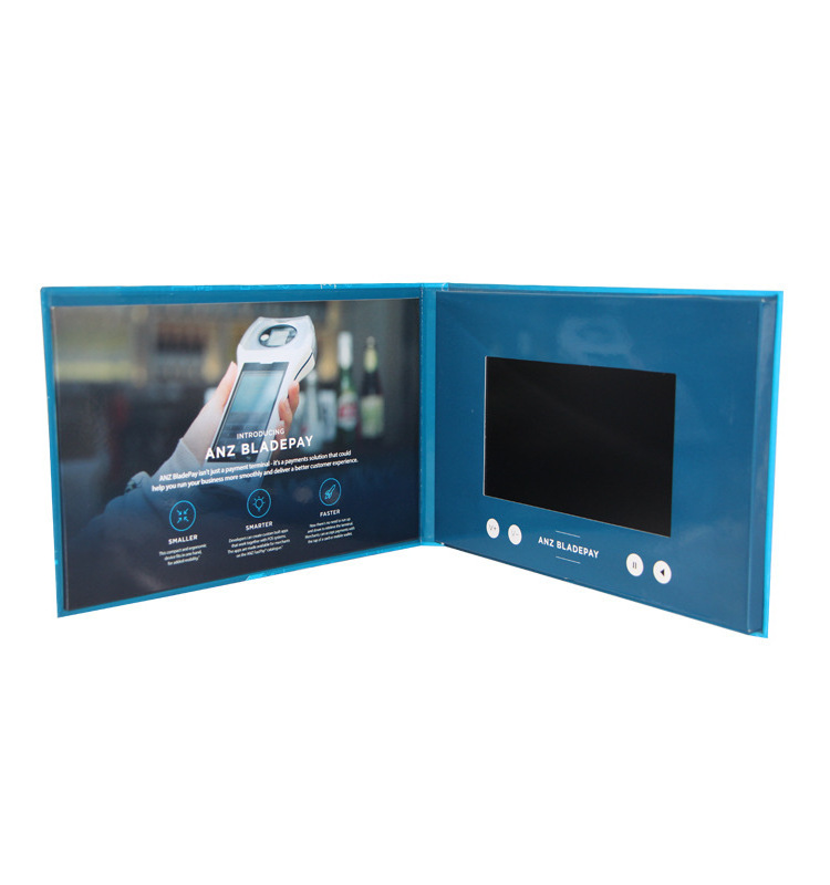 Custom Digital Business Brochure Video Book 2.4 4.3 5 7 10 inch IPS LCD HD Screen Video Brochure Mailer Lcd Video Greeting Card