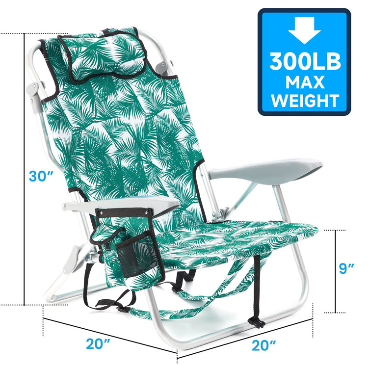 Wholesale Outdoor Aluminum Adjustable Portable Foldable Folding Lightweight Camping Backpack Beach Chair