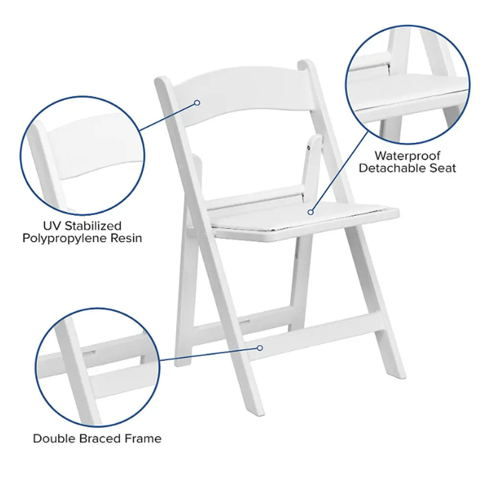 Wholesale Outdoor Furniture Garden Plastic Folding White Wedding Folding Resin Chair Set