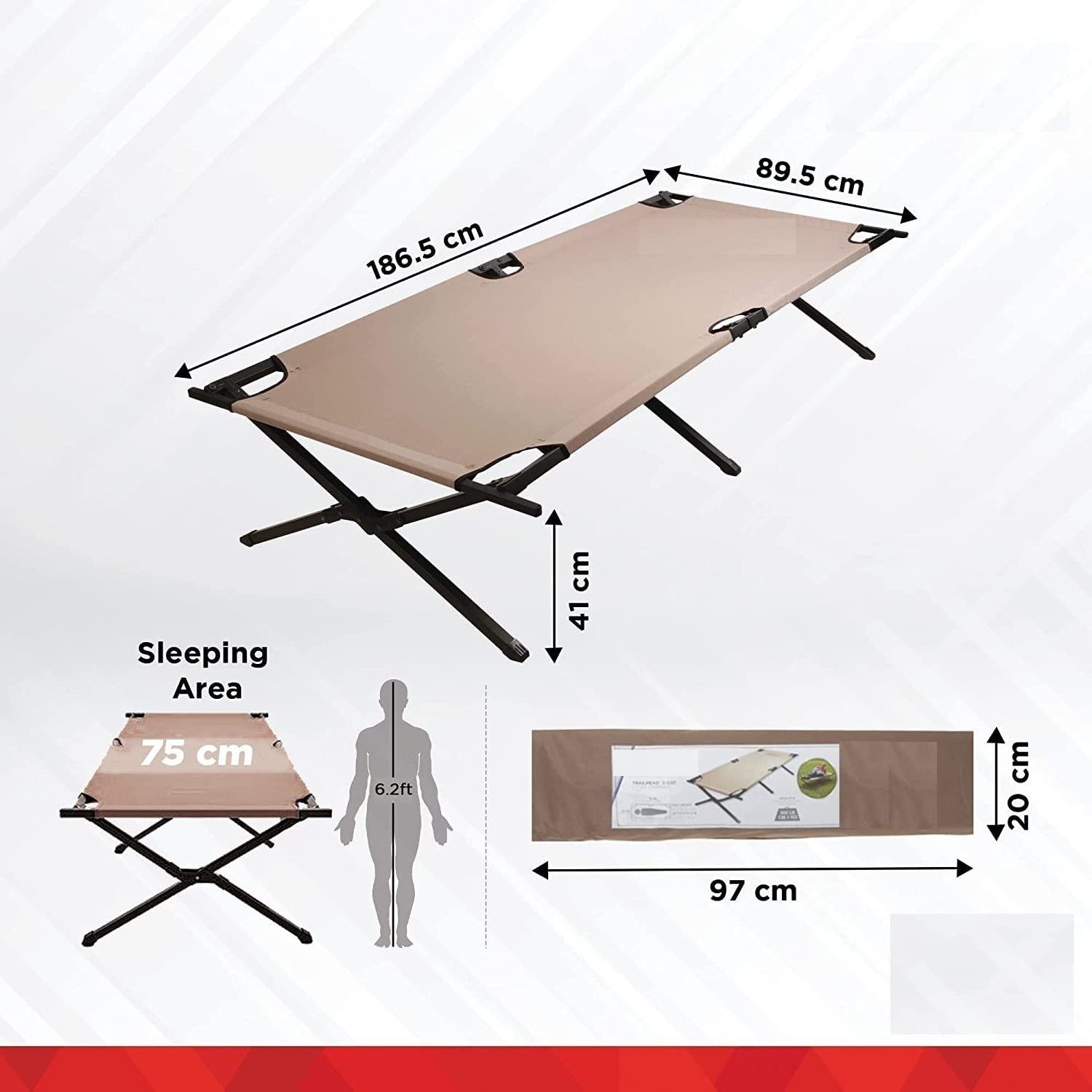 Office Lunch Break Adjustable Camp Bed Folding Cot Aluminum Folding Camping Bed