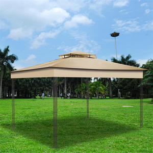 Outdoor 10x10 Patio Gazebo Canopy Beige Soft Top Replacement Cover For Garden Top Gazebo