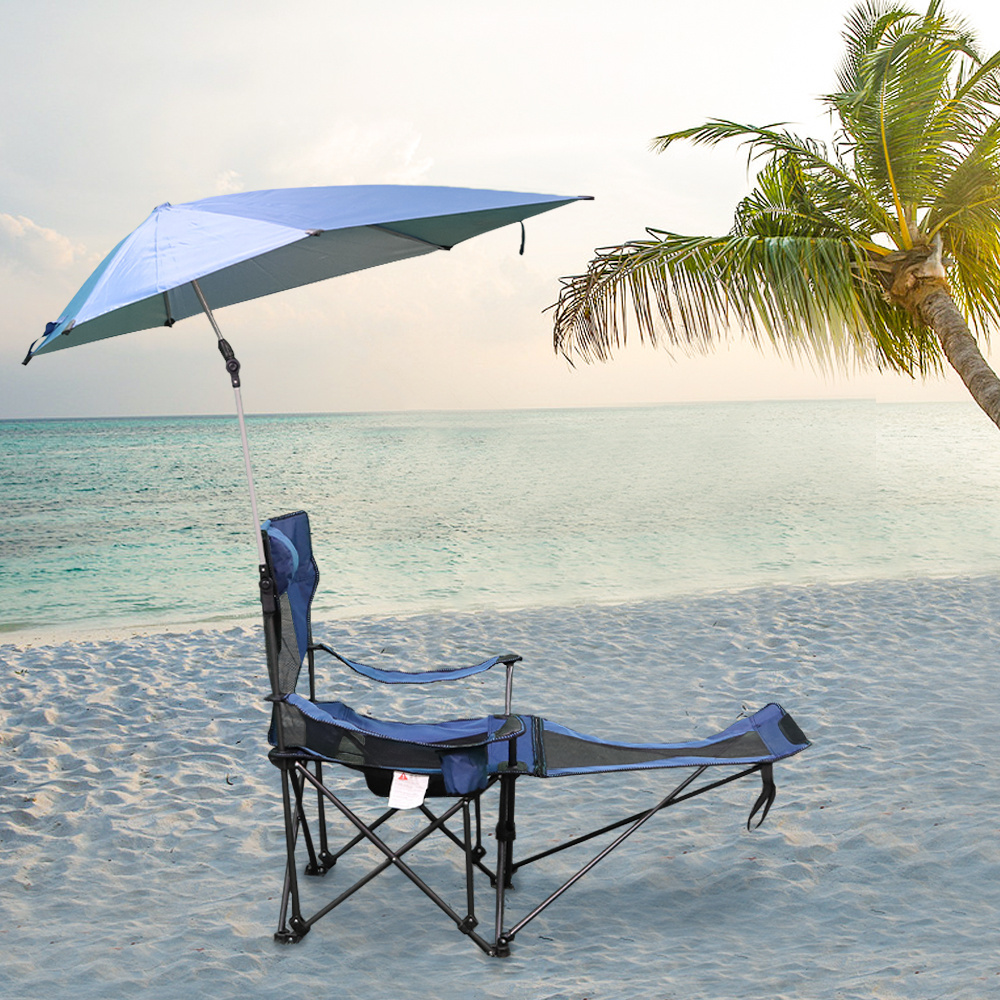 Portable Outdoor Multifunctional Adjustable Camping Equipment Folding Beach Umbrella Picnic Chair with Sun Shade