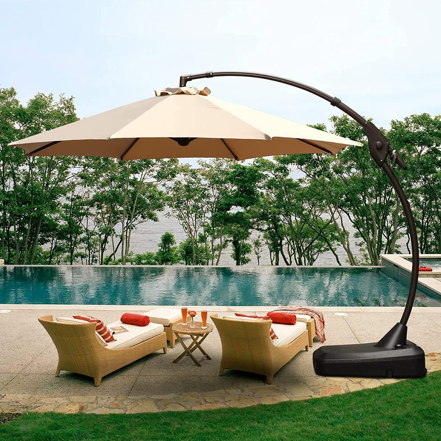 Luxury Big Size Furniture Large Cantilever Outdoor Patio Sun Garden Parasol Cantilever Umbrella