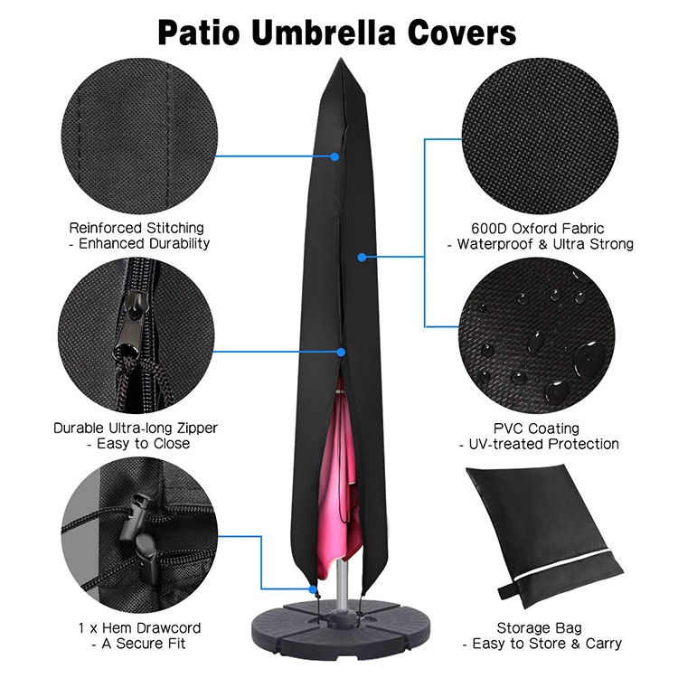 Anti-UV Heavy Duty Oxford Fabric Waterproof Garden Outdoor Umbrella Patio Parasol Cover with Air Vent