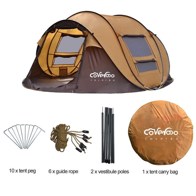 Custom Family Camping Outdoor Waterproof 2 Or 4 or 6 or 8 Person Portable Automatic Instant Pop Up Tent