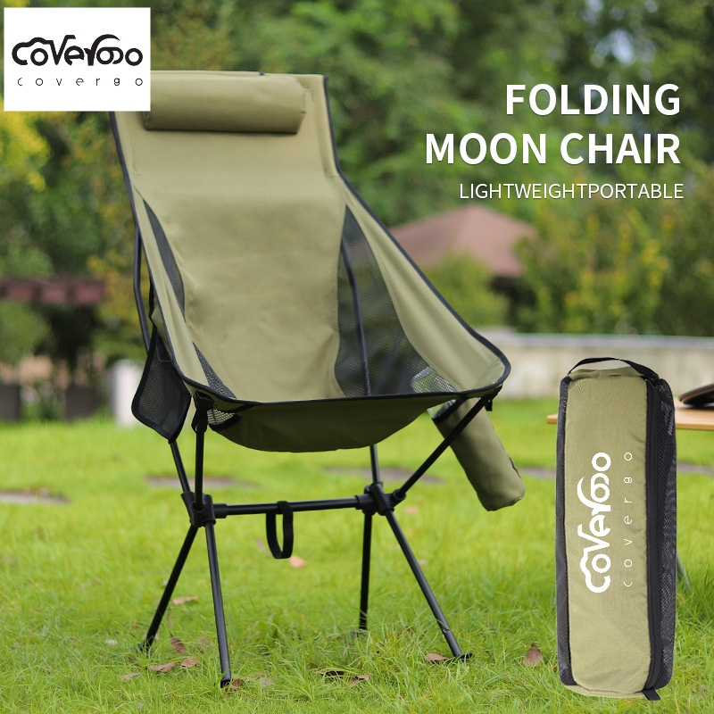 Outdoor Ultra-Light Portable Space High Back Aluminum Alloy Ultralight Light Weight Fishing Camping Folding Moon Chair