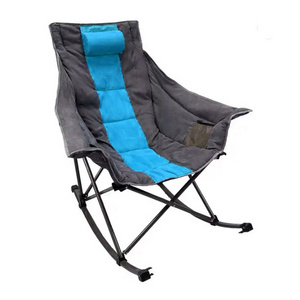 Wholesale Freestyle Portable Outdoor 600D Oxford Fabric Camping Folding Rocking Chair For Adults