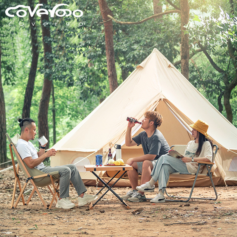 Hot-Selling Outdoor Sunscreen 5-8 People Camping Large Oxford Cotton Canvas Cloth Luxury Safari Bell Yurt House Glamping Tent