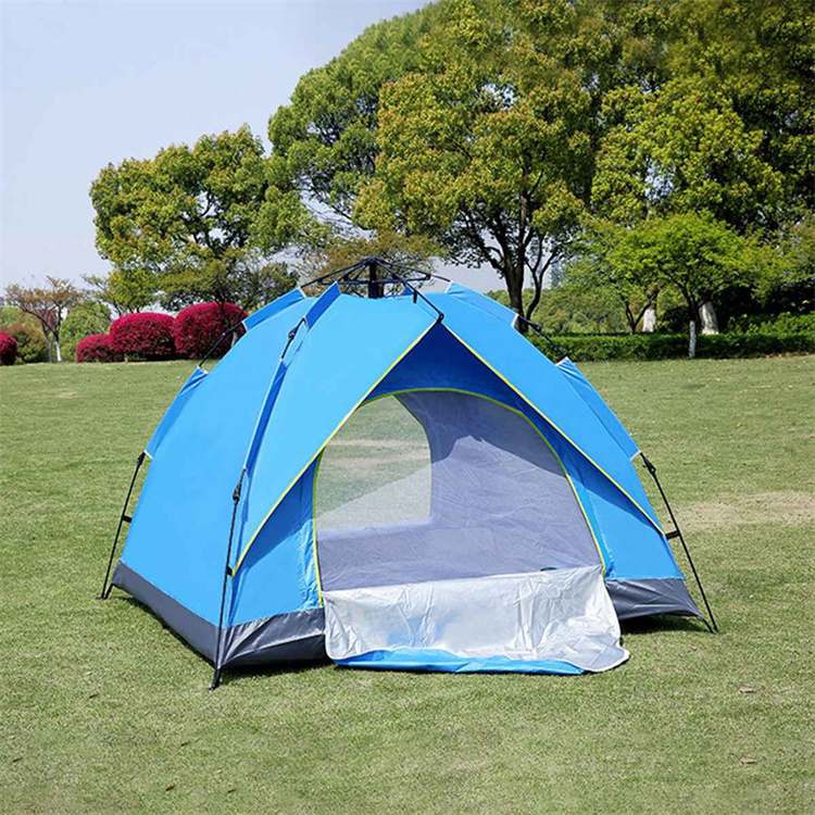 High quality new arrival Custom Single Layer Auto camping outdoor Pop up Hexagon Tent for 3-4 persons