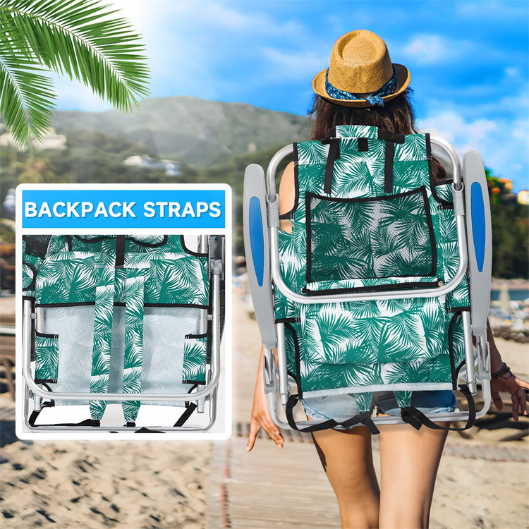 Wholesale Outdoor Aluminum Adjustable Portable Foldable Folding Lightweight Camping Backpack Beach Chair