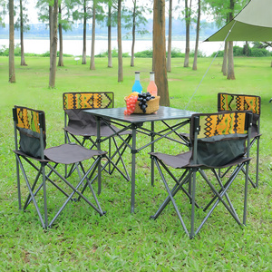 Custom Adjustable Aluminum Fold Garden Picnic Folding Outdoor Camping Beach Table Chair and Table Set with Table