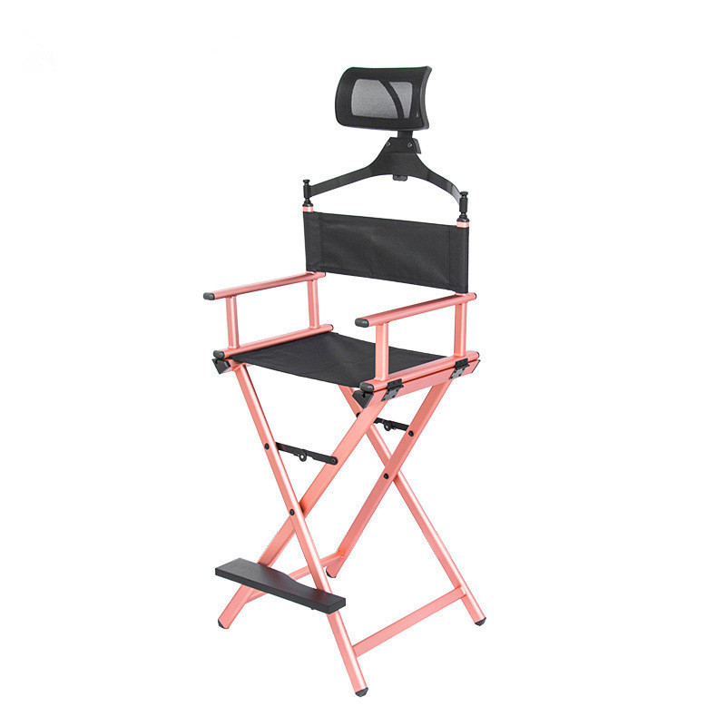 Oversized  Aluminum Portable Professional Makeup Artist Folding Tall  Directors Chair with Headrest