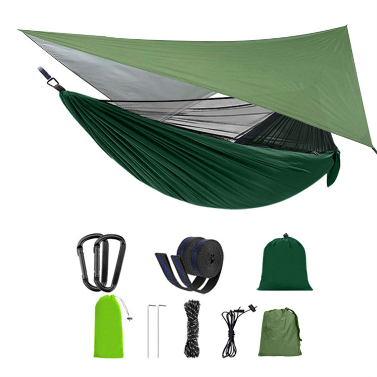 Wholesale Outdoor Foldable Double Flat Tree Hanging Rain Fly Waterproof Camping Hammock Tarp Tree Tent with Rain Fly